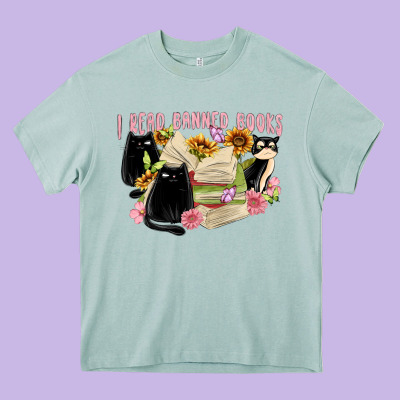 ı Read Banned Books Heavy Core Tee Designed By Maliassmallbusiness
