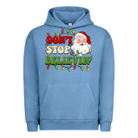 Pigment Pebble Blue don't stop believin Urban Hoodie - BarkalooDesign