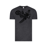 Vintage Black Eli Tomac Jump Illustration Vintage Tee - linhVisuals