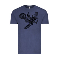 Vintage Denim Eli Tomac Jump Illustration Vintage Tee - linhVisuals