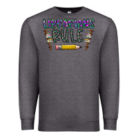 Charcoal Heather librarians rule Premium Sweatshirt - CowhideDigitalArt