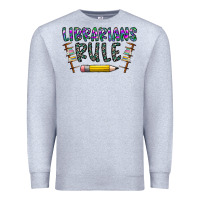 Heather Grey librarians rule Premium Sweatshirt - CowhideDigitalArt
