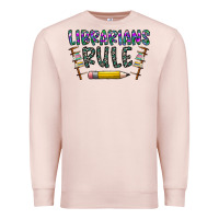 Pale Pink librarians rule Premium Sweatshirt - CowhideDigitalArt