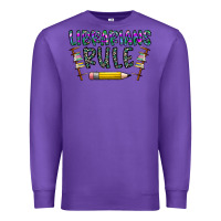Purple librarians rule Premium Sweatshirt - CowhideDigitalArt
