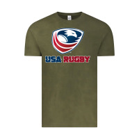 Vintage Olive usa rugby Vintage Tee - linhVisuals