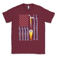 Burgundy American Flag Beer Classic Tee - Bettercallsaul