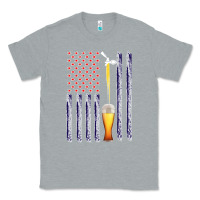 Heather Grey American Flag Beer Classic Tee - Bettercallsaul