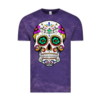 Cloud Purple sugar skull Vintage Tee - linhVisuals
