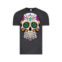 Vintage Black sugar skull Vintage Tee - linhVisuals