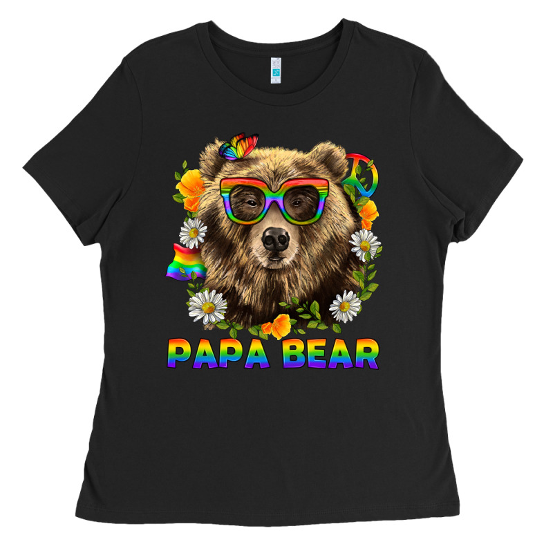 Papa Bear Pride Lgbtq+ Ladies Tee by BundleAndBundleShop | Teevron