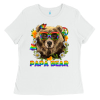 White Papa Bear Pride LGBTQ+ Ladies Tee - BundleAndBundleShop