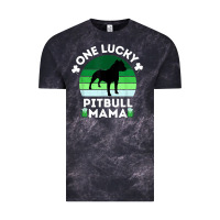 Cloud Black funny st patrick's day one lucky pitbull mama pitbulldog t shirt Vintage Tee - linhVisuals