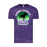 Cloud Purple funny st patrick's day one lucky pitbull mama pitbulldog t shirt Vintage Tee - linhVisuals