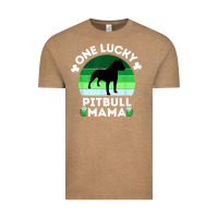 Vintage Coffee funny st patrick's day one lucky pitbull mama pitbulldog t shirt Vintage Tee - linhVisuals