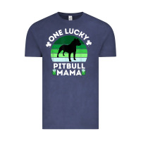 Vintage Denim funny st patrick's day one lucky pitbull mama pitbulldog t shirt Vintage Tee - linhVisuals