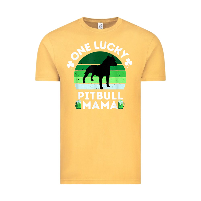 Funny St Patrick's Day One Lucky Pitbull Mama Pitbulldog T Shirt Vintage Tee by linhVisuals | Teevron