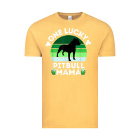 Vintage Mustard funny st patrick's day one lucky pitbull mama pitbulldog t shirt Vintage Tee - linhVisuals