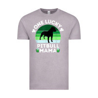 Vintage Zinc funny st patrick's day one lucky pitbull mama pitbulldog t shirt Vintage Tee - linhVisuals