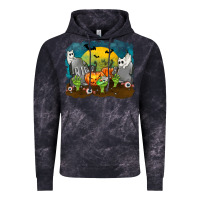 Cloud Black Cemetery with Ghost Cats Vintage Hoodie - texasbilliewilder