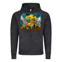 Vintage Black Cemetery with Ghost Cats Vintage Hoodie - texasbilliewilder