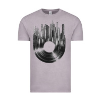 Vinyl Record Cityscape Vintage Tee | Teevron