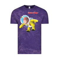 Cloud Purple curious george happy astronaut portrait t shirt Vintage Tee - linhVisuals
