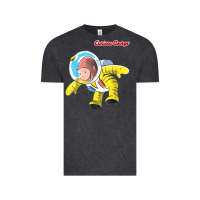 Vintage Black curious george happy astronaut portrait t shirt Vintage Tee - linhVisuals