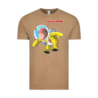 Vintage Coffee curious george happy astronaut portrait t shirt Vintage Tee - linhVisuals