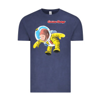 Vintage Denim curious george happy astronaut portrait t shirt Vintage Tee - linhVisuals