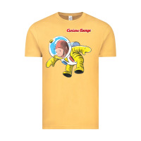 Vintage Mustard curious george happy astronaut portrait t shirt Vintage Tee - linhVisuals