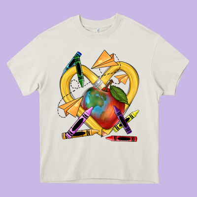 Heart Pencil Heavy Core Tee Designed By Nancycooperartshop
