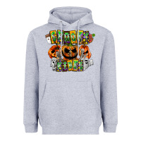 Heather Grey Spooky Vibes Heavyweight Hoodie - CowhideDigitalArt