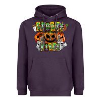 Plum Spooky Vibes Heavyweight Hoodie - CowhideDigitalArt