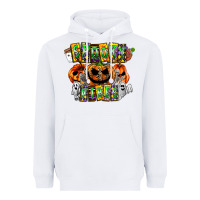 White Spooky Vibes Heavyweight Hoodie - CowhideDigitalArt