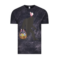 Cloud Black funny bigfoot easter design with easter basket and bigfoot t shirt Vintage Tee - linhVisuals
