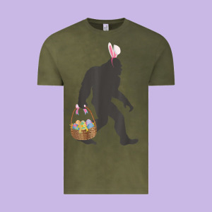 Funny Bigfoot Easter Design With Easter Basket And Bigfoot T Shirt Vintage Tee Designed By Linhvisuals