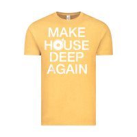 Vintage Mustard make house deep again house music turntable t shirt Vintage Tee - linhVisuals