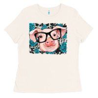 Bone gemstone and cowhide pig Ladies Tee - RanaPortraitStore