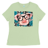 Matcha gemstone and cowhide pig Ladies Tee - RanaPortraitStore