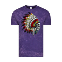 Cloud Purple native american indian chief skull motorcycle headdress  t shirt Vintage Tee - linhVisuals