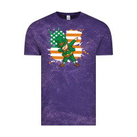 Cloud Purple dabbing leprechaun irish american flag Vintage Tee - linhVisuals