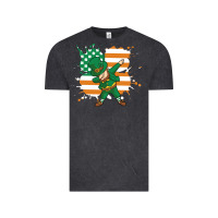 Vintage Black dabbing leprechaun irish american flag Vintage Tee - linhVisuals