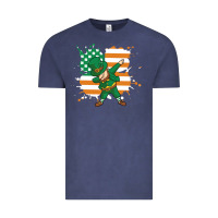 Vintage Denim dabbing leprechaun irish american flag Vintage Tee - linhVisuals