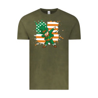 Vintage Olive dabbing leprechaun irish american flag Vintage Tee - linhVisuals