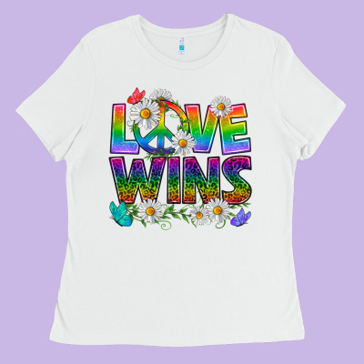 Pride Lgbtq+ Love Wins Ladies Tee Designed By Bundleandbundleshop
