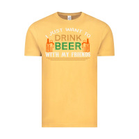 Vintage Mustard i just want to drink with my friends Vintage Tee - linhVisuals