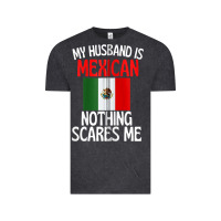 Vintage Black my husband is mexican nothing scares me funny husband zip hoodie Vintage Tee - linhVisuals