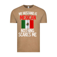 Vintage Coffee my husband is mexican nothing scares me funny husband zip hoodie Vintage Tee - linhVisuals