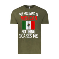 Vintage Olive my husband is mexican nothing scares me funny husband zip hoodie Vintage Tee - linhVisuals
