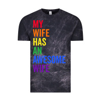 Cloud Black my wife has an awesome wife funny lesbian wedding gift t shirt Vintage Tee - linhVisuals
